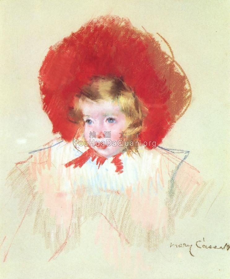 戴红帽的小孩 - 玛丽·史帝文森·卡萨特